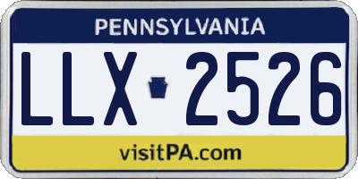 PA license plate LLX2526