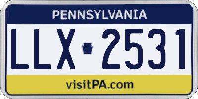 PA license plate LLX2531