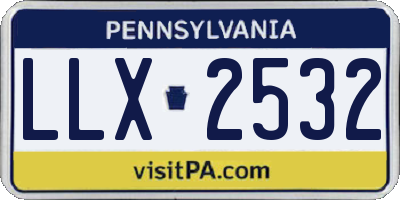 PA license plate LLX2532