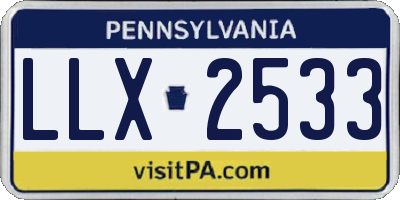 PA license plate LLX2533