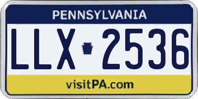PA license plate LLX2536
