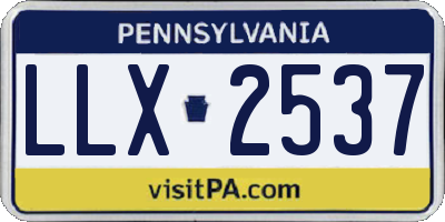 PA license plate LLX2537