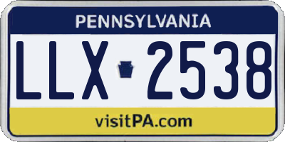 PA license plate LLX2538