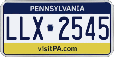 PA license plate LLX2545