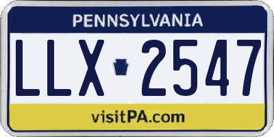 PA license plate LLX2547