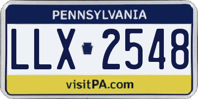 PA license plate LLX2548