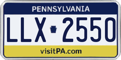 PA license plate LLX2550
