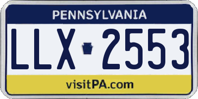 PA license plate LLX2553