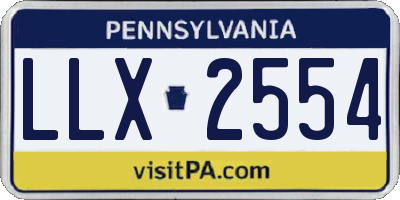 PA license plate LLX2554