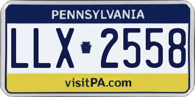 PA license plate LLX2558