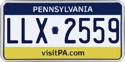 PA license plate LLX2559