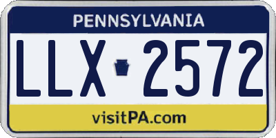 PA license plate LLX2572