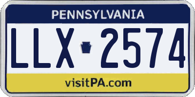 PA license plate LLX2574