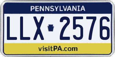 PA license plate LLX2576