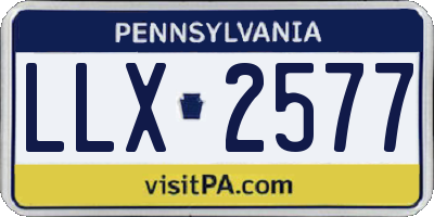 PA license plate LLX2577