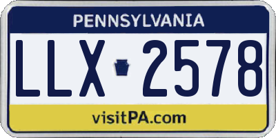 PA license plate LLX2578