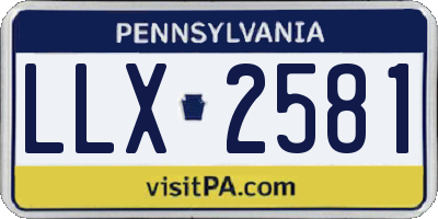 PA license plate LLX2581