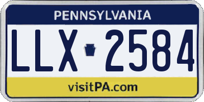 PA license plate LLX2584