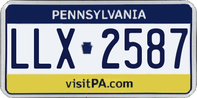 PA license plate LLX2587