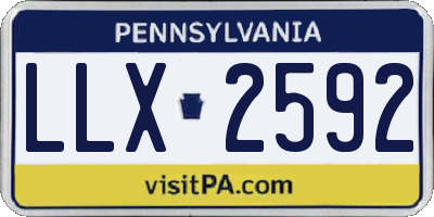 PA license plate LLX2592