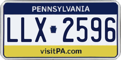PA license plate LLX2596