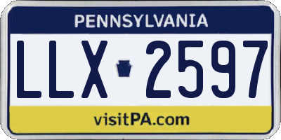 PA license plate LLX2597