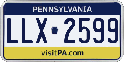 PA license plate LLX2599