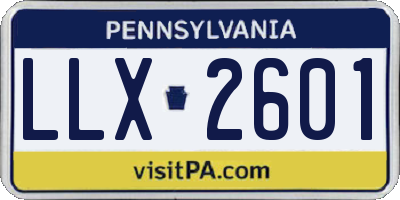 PA license plate LLX2601
