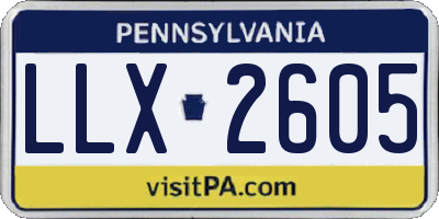 PA license plate LLX2605
