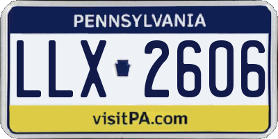 PA license plate LLX2606
