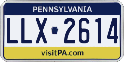 PA license plate LLX2614
