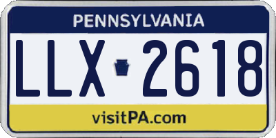 PA license plate LLX2618