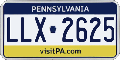PA license plate LLX2625