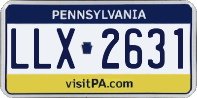 PA license plate LLX2631