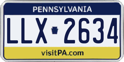 PA license plate LLX2634