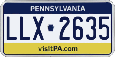 PA license plate LLX2635