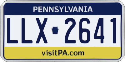PA license plate LLX2641
