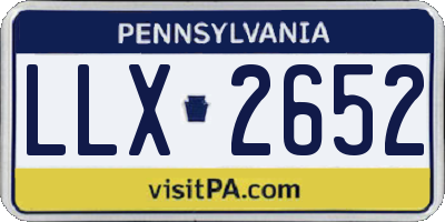 PA license plate LLX2652
