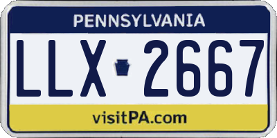 PA license plate LLX2667