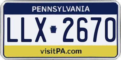 PA license plate LLX2670