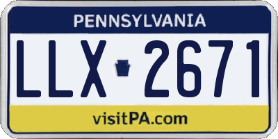 PA license plate LLX2671