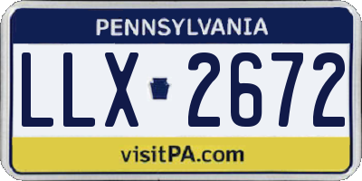 PA license plate LLX2672