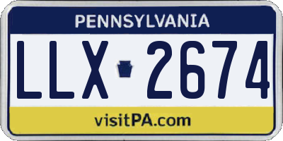 PA license plate LLX2674