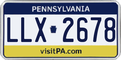 PA license plate LLX2678
