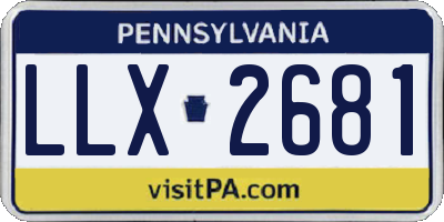 PA license plate LLX2681