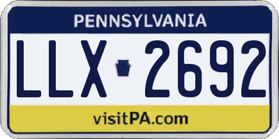 PA license plate LLX2692