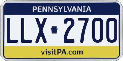 PA license plate LLX2700