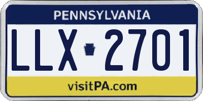 PA license plate LLX2701
