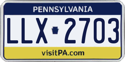 PA license plate LLX2703