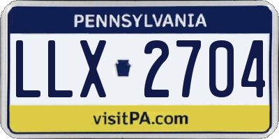 PA license plate LLX2704
